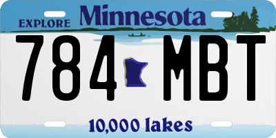 MN license plate 784MBT