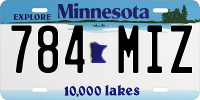 MN license plate 784MIZ