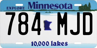 MN license plate 784MJD