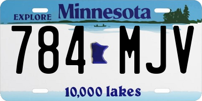 MN license plate 784MJV