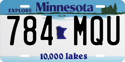 MN license plate 784MQU