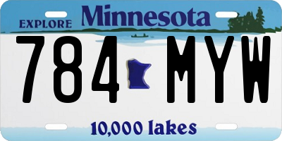 MN license plate 784MYW