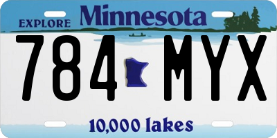 MN license plate 784MYX