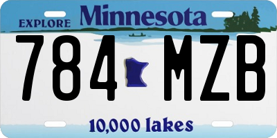 MN license plate 784MZB