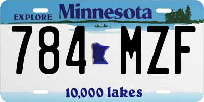 MN license plate 784MZF