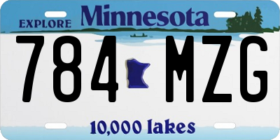 MN license plate 784MZG