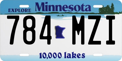 MN license plate 784MZI
