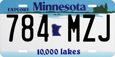 MN license plate 784MZJ