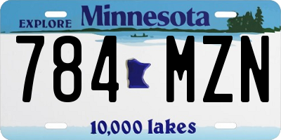 MN license plate 784MZN