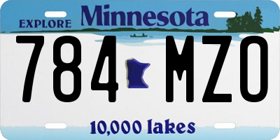 MN license plate 784MZO