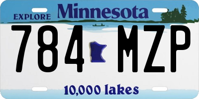 MN license plate 784MZP