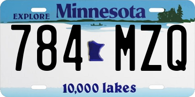MN license plate 784MZQ