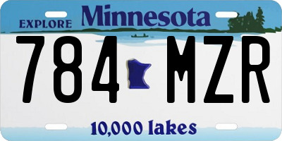 MN license plate 784MZR