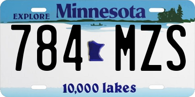 MN license plate 784MZS