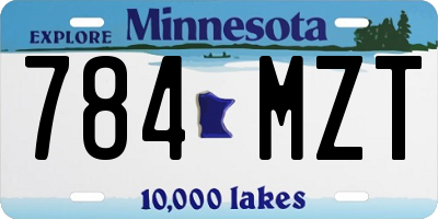 MN license plate 784MZT