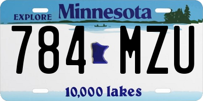 MN license plate 784MZU