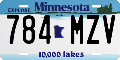 MN license plate 784MZV