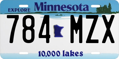 MN license plate 784MZX
