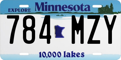 MN license plate 784MZY