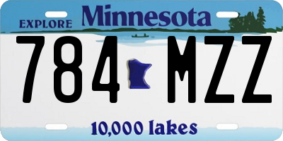 MN license plate 784MZZ