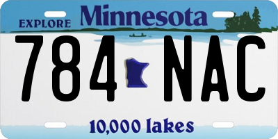 MN license plate 784NAC