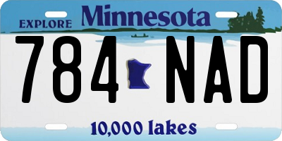 MN license plate 784NAD