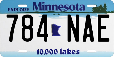 MN license plate 784NAE