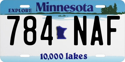 MN license plate 784NAF