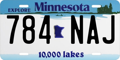 MN license plate 784NAJ