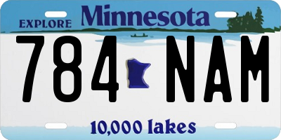 MN license plate 784NAM