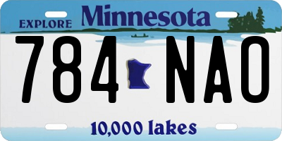 MN license plate 784NAO