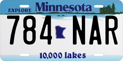 MN license plate 784NAR