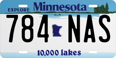 MN license plate 784NAS