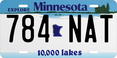 MN license plate 784NAT