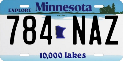 MN license plate 784NAZ