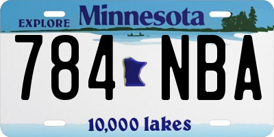 MN license plate 784NBA