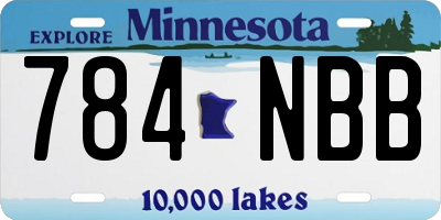 MN license plate 784NBB