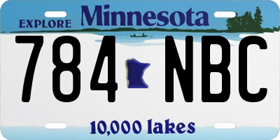 MN license plate 784NBC