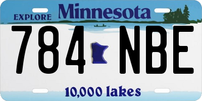 MN license plate 784NBE