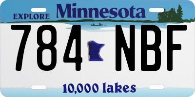 MN license plate 784NBF
