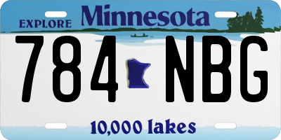 MN license plate 784NBG