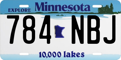 MN license plate 784NBJ