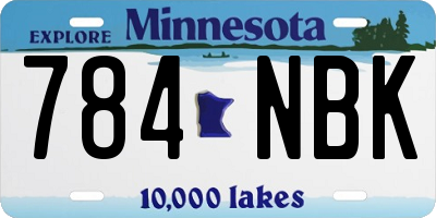 MN license plate 784NBK