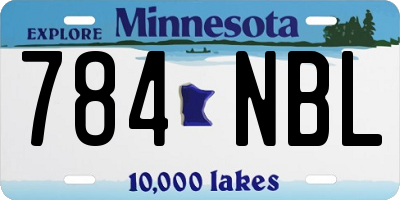 MN license plate 784NBL