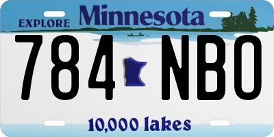 MN license plate 784NBO