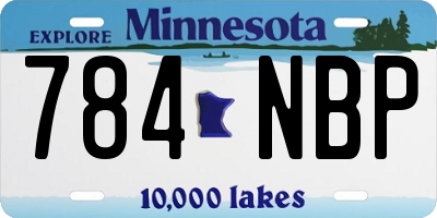 MN license plate 784NBP