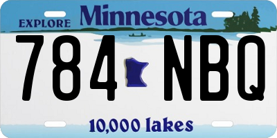 MN license plate 784NBQ