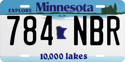 MN license plate 784NBR