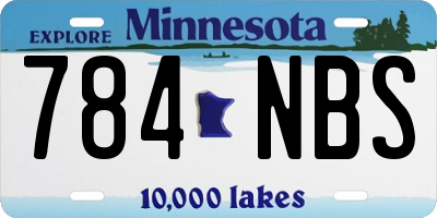 MN license plate 784NBS