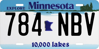 MN license plate 784NBV